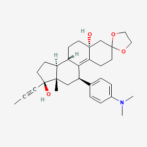 molecular formula C31H41NO4 B570169 ESTR-9-EN-3-one, 11-(4-(dimethylamino)phenyl)-5,17-dihydroxy-17-(1-propynyl)-cyclic 1,2-ethanediyl acetal,(5a,11b,17b)- CAS No. 84371-64-2