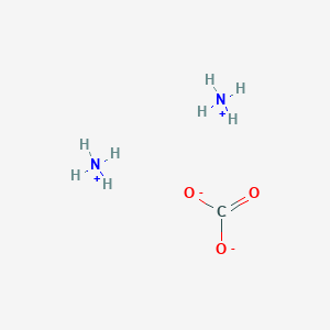 molecular formula CH6N2O2, CH8N2O3and CH5NO3<br>(NH4)2CO3<br>CH8N2O3 B057018 Ammonium carbonate CAS No. 506-87-6