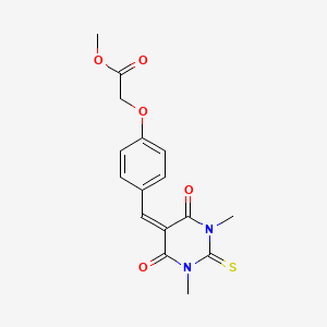 molecular formula C16H16N2O5S B5701805 methyl {4-[(1,3-dimethyl-4,6-dioxo-2-thioxotetrahydropyrimidin-5(2H)-ylidene)methyl]phenoxy}acetate 