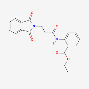 molecular formula C20H18N2O5 B5701884 Ethyl 2-(3-(1,3-dioxoisoindolin-2-yl)propanamido)benzoate 