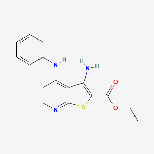 molecular formula C16H15N3O2S B5702021 Thieno[2,3-b]pyridine-2-carboxylic acid, 3-amino-4-(phenylamino)-, ethyl ester CAS No. 147992-81-2