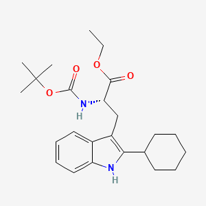 (S)-Ethyl 2-((tert-butoxycarbonyl)amino)-3-(2-cyclohexyl-1H-indol-3-yl)propanoate