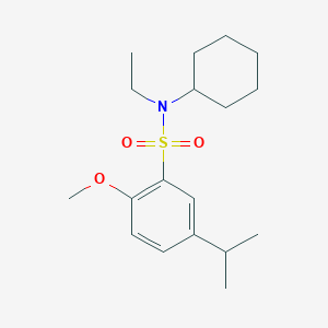 molecular formula C18H29NO3S B5702309 Cyclohexylethyl{[2-methoxy-5-(methylethyl)phenyl]sulfonyl}amine 