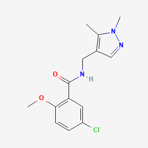5-chloro-N-[(1,5-dimethyl-1H-pyrazol-4-yl)methyl]-2-methoxybenzamide