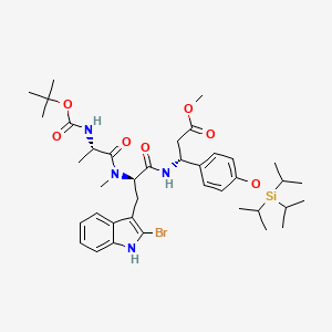 methyl (3R)-3-[[(2R)-3-(2-bromo-1H-indol-3-yl)-2-[methyl-[(2S)-2-[(2-methylpropan-2-yl)oxycarbonylamino]propanoyl]amino]propanoyl]amino]-3-[4-tri(propan-2-yl)silyloxyphenyl]propanoate