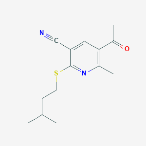 5-acetyl-6-methyl-2-[(3-methylbutyl)thio]nicotinonitrile