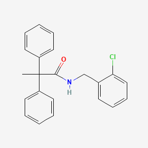 molecular formula C22H20ClNO B5702384 N-(2-chlorobenzyl)-2,2-diphenylpropanamide 