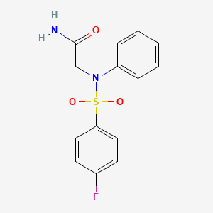molecular formula C14H13FN2O3S B5702416 N~2~-[(4-fluorophenyl)sulfonyl]-N~2~-phenylglycinamide 