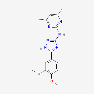 molecular formula C16H18N6O2 B5702491 N-[5-(3,4-dimethoxyphenyl)-1H-1,2,4-triazol-3-yl]-4,6-dimethylpyrimidin-2-amine 