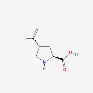 molecular formula C8H13NO2 B570250 (2S,4S)-4-(Prop-1-en-2-yl)pyrrolidine-2-carboxylic acid CAS No. 111466-57-0