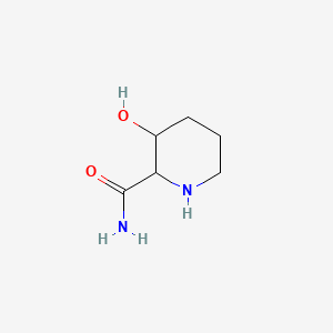 molecular formula C6H12N2O2 B570251 3-Hydroxypiperidine-2-carboxamide CAS No. 116595-05-2