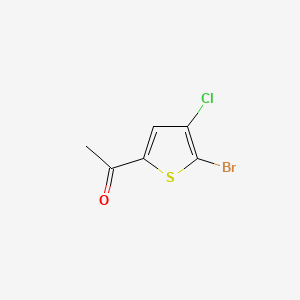 molecular formula C6H4BrClOS B570265 1-(5-Bromo-4-chlorothiophen-2-yl)ethan-1-one CAS No. 123418-66-6