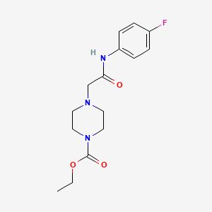 molecular formula C15H20FN3O3 B5702657 ethyl 4-(2-((4-fluorophenyl)amino)-2-oxoethyl)piperazine-1-carboxylate 