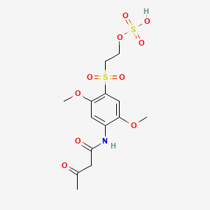 molecular formula C14H19NO10S2 B570284 2-(2,5-Dimethoxy-4-(3-oxobutanamido)phenylsulfonyl)ethyl hydrogen sulfate CAS No. 116390-88-6