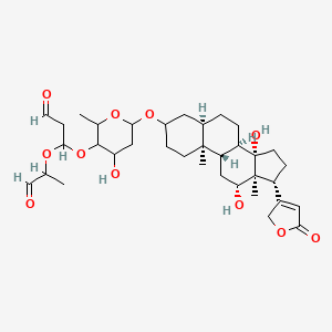 molecular formula C35H52O11 B570297 (3β,5β,12β)-3-[[[4-[R-(R)]]-2,6-Dideoxy-4-O-[1-(1-methyl-2-oxoethoxy)-2-oxoethyl]-β-D-ribo-hexopyran CAS No. 161744-35-0