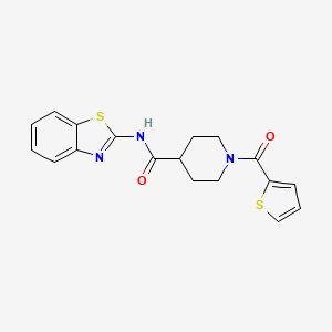 molecular formula C18H17N3O2S2 B5702982 N-(1,3-benzothiazol-2-yl)-1-(thiophene-2-carbonyl)piperidine-4-carboxamide 