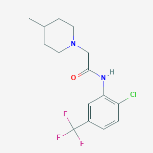 molecular formula C15H18ClF3N2O B5703011 N-(2-Chloro-5-(trifluoromethyl)phenyl)-2-(4-methylpiperidin-1-yl)acetamide 