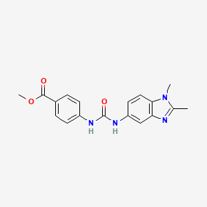molecular formula C18H18N4O3 B5703049 methyl 4-{[(1,2-dimethyl-1H-benzimidazol-5-yl)carbamoyl]amino}benzoate 