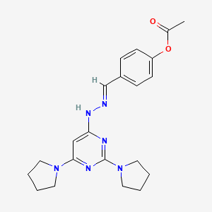 molecular formula C21H26N6O2 B5703069 [4-[(E)-[(2,6-dipyrrolidin-1-ylpyrimidin-4-yl)hydrazinylidene]methyl]phenyl] acetate 