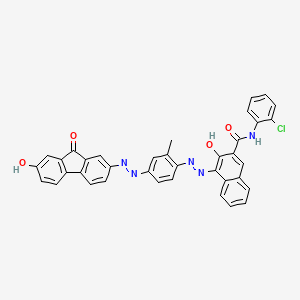 2-Naphthalenecarboxamide, N-(2-chlorophenyl)-3-hydroxy-4-((4-((7-hydroxy-9-oxo-9H-fluoren-2-yl)azo)-2-methylphenyl)azo)-