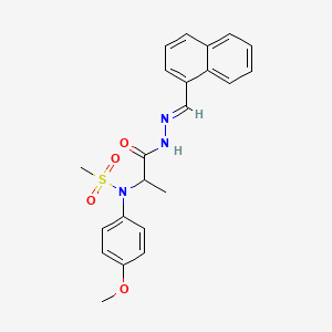 molecular formula C22H23N3O4S B5703102 N-(4-methoxyphenyl)-N-{1-[(2E)-2-(naphthalen-1-ylmethylidene)hydrazinyl]-1-oxopropan-2-yl}methanesulfonamide (non-preferred name) 