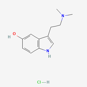 molecular formula C12H17ClN2O B570312 1H-吲哚-5-醇，3-[2-(二甲氨基)乙基]，一水氯化物 CAS No. 55206-22-9