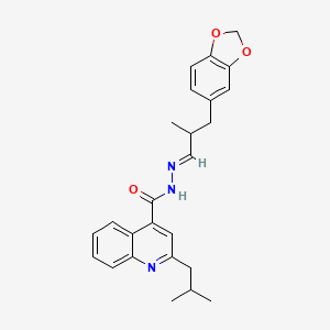 molecular formula C25H27N3O3 B5703140 N'-[(1E)-3-(1,3-benzodioxol-5-yl)-2-methylpropylidene]-2-(2-methylpropyl)quinoline-4-carbohydrazide 