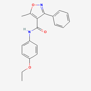 molecular formula C19H18N2O3 B5703283 N-(4-ethoxyphenyl)-5-methyl-3-phenyl-1,2-oxazole-4-carboxamide 