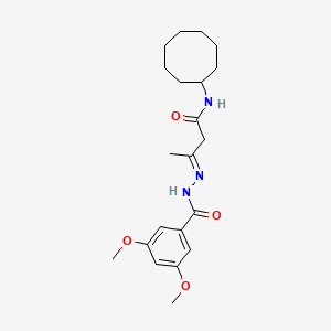 molecular formula C21H31N3O4 B5703285 N-[(E)-[4-(cyclooctylamino)-4-oxobutan-2-ylidene]amino]-3,5-dimethoxybenzamide 