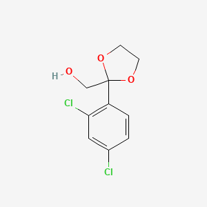 molecular formula C10H10Cl2O3 B570335 [2-(2,4-Dichlorophenyl)-1,3-dioxolan-2-yl]methanol CAS No. 112805-91-1