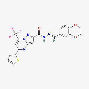 molecular formula C21H14F3N5O3S B5703368 N'-[(E)-1-(2,3-DIHYDRO-1,4-BENZODIOXIN-6-YL)METHYLIDENE]-5-(2-THIENYL)-7-(TRIFLUOROMETHYL)PYRAZOLO[1,5-A]PYRIMIDINE-2-CARBOHYDRAZIDE 