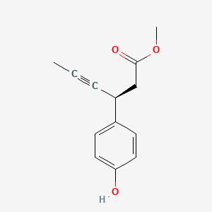 molecular formula C13H14O3 B570347 (s)-Methyl 3-(4-hydroxyphenyl)hex-4-ynoate CAS No. 865233-36-9