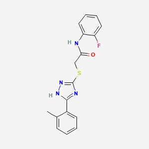 molecular formula C17H15FN4OS B5703473 N-(2-fluorophenyl)-2-{[5-(2-methylphenyl)-4H-1,2,4-triazol-3-yl]sulfanyl}acetamide 