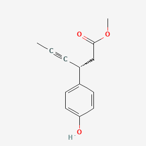(R)-3-(4-hydroxyphenyl)-hex-4-ynoic acid methyl ester