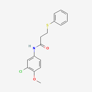 molecular formula C16H16ClNO2S B5703515 N-(3-chloro-4-methoxyphenyl)-3-phenylsulfanylpropanamide 