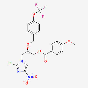 [(2S)-3-(2-chloro-4-nitroimidazol-1-yl)-2-[[4-(trifluoromethoxy)phenyl]methoxy]propyl] 4-methoxybenzoate