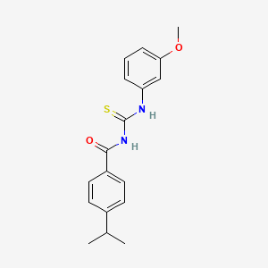 molecular formula C18H20N2O2S B5703606 N-[(3-methoxyphenyl)carbamothioyl]-4-(propan-2-yl)benzamide 