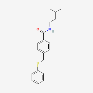 molecular formula C19H23NOS B5703675 N-(3-methylbutyl)-4-[(phenylsulfanyl)methyl]benzamide 