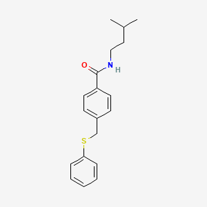 N-(3-methylbutyl)-4-[(phenylthio)methyl]benzamide