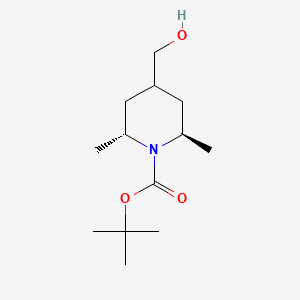 molecular formula C13H25NO3 B570372 Tert-butyl (2r,6r)-4-(hydroxymethyl)-2,6-dimethylpiperidine-1-carboxylate CAS No. 658076-63-2