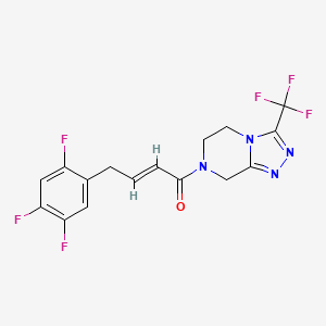 molecular formula C16H12F6N4O B570373 (2E)-1-[5,6-Dihydro-3-(trifluoromethyl)-1,2,4-triazolo[4,3-a]pyrazin-7(8H)-yl]-4-(2,4,5-trifluorophenyl)-2-buten-1-one CAS No. 1253056-18-6