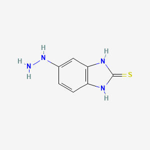 molecular formula C7H8N4S B570384 2H-Benzimidazole-2-thione, 5-hydrazinyl-1,3-dihydro- CAS No. 113187-06-7
