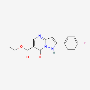 molecular formula C15H12FN3O3 B5703896 ethyl 2-(4-fluorophenyl)-7-oxo-1H-pyrazolo[1,5-a]pyrimidine-6-carboxylate 