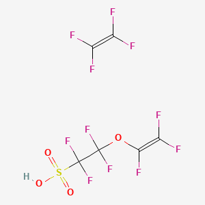 molecular formula C6HF11O4S B570391 Ethanesulfonic acid, 1,1,2,2-tetrafluoro-2-((trifluoroethenyl)oxy)-, polymer with tetrafluoroethene CAS No. 111173-25-2