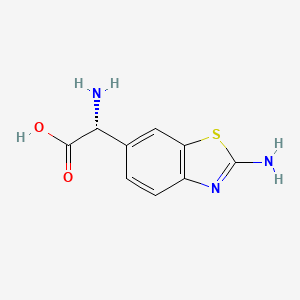 molecular formula C9H9N3O2S B570399 (2R)-Amino(2-amino-1,3-benzothiazol-6-yl)acetic acid CAS No. 120709-11-7