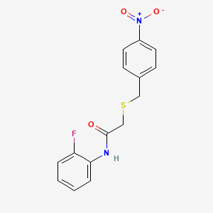 molecular formula C15H13FN2O3S B5704016 N-(2-fluorophenyl)-2-[(4-nitrobenzyl)sulfanyl]acetamide 