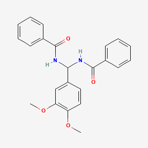 molecular formula C23H22N2O4 B5704100 N-((Benzoylamino)(3,4-dimethoxyphenyl)methyl)benzamide CAS No. 303061-76-9