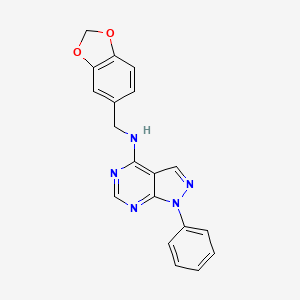 molecular formula C19H15N5O2 B5704230 N-[(2H-1,3-BENZODIOXOL-5-YL)METHYL]-1-PHENYL-1H-PYRAZOLO[3,4-D]PYRIMIDIN-4-AMINE 