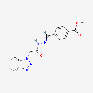 molecular formula C17H15N5O3 B5704286 Methyl 4-[(Z)-{[2-(1H-1,2,3-benzotriazol-1-YL)acetamido]imino}methyl]benzoate 
