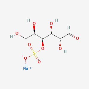 molecular formula C6H11NaO9S B570431 Sodium (2R,3S,4R,5R)-1,2,4,5-tetrahydroxy-6-oxohexan-3-yl sulfate CAS No. 125113-68-0
